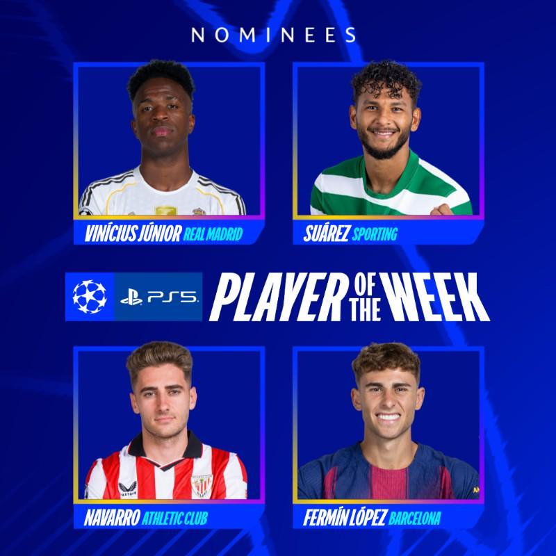 开云体育-本轮欧冠最佳球员候选：维尼修斯、苏亚雷斯、纳瓦罗、费尔明