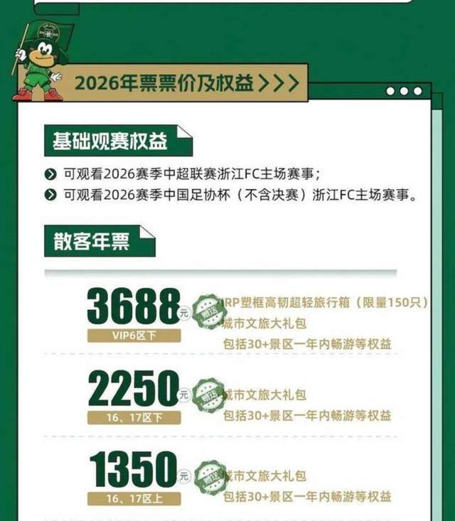 16队套票出炉：场均最低25元，中超观赛人数有望再创新高！